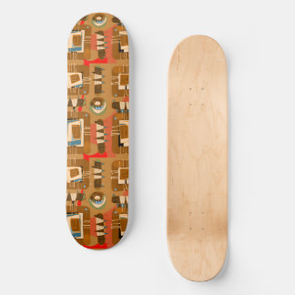 Skateboard Resumen de Matriz étnica - Terracota Verde azulada