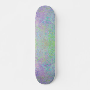 Skateboard Resumen de tinta de neón pastel de lavanda