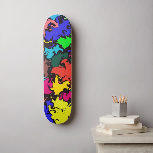 Skateboard Resumen de un torbellino colorido / (Arte de la pared)