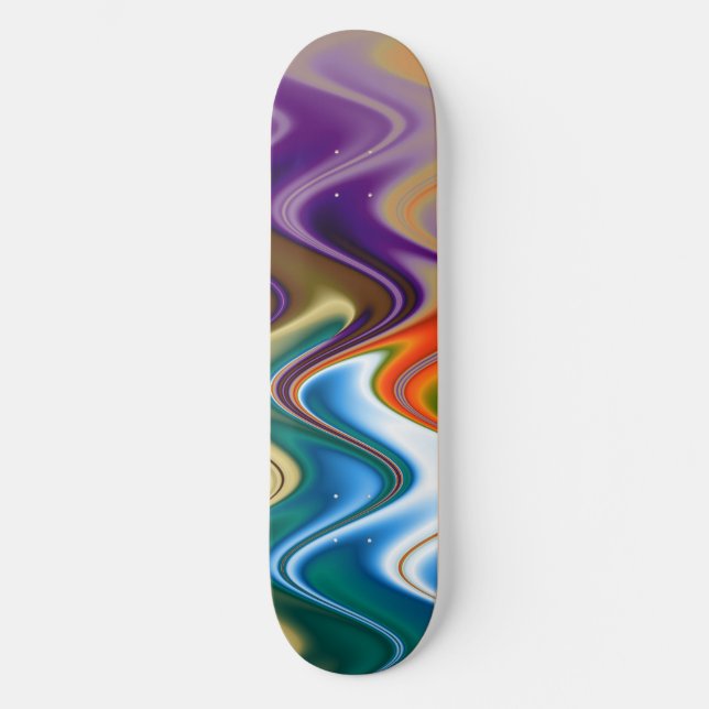 Skateboard Resumen de Wavy Multicolor (Anverso)