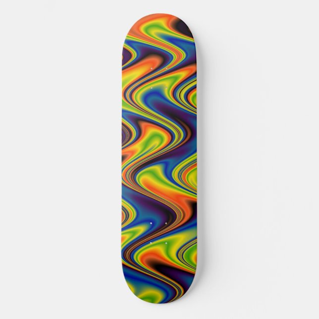 Skateboard Resumen de Wavy Multicolor (Anverso)