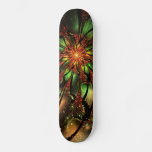 Skateboard Resumen del diseño de flor fractal.