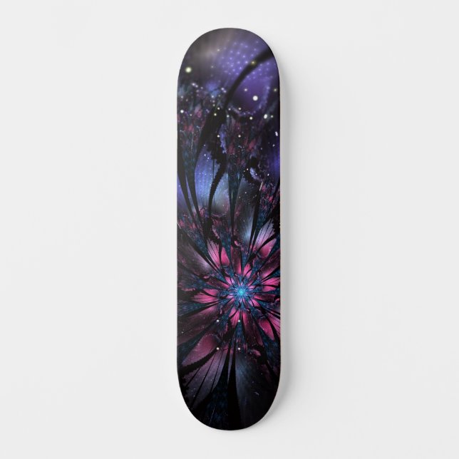 Skateboard Resumen del diseño de flor fractal. (Anverso)