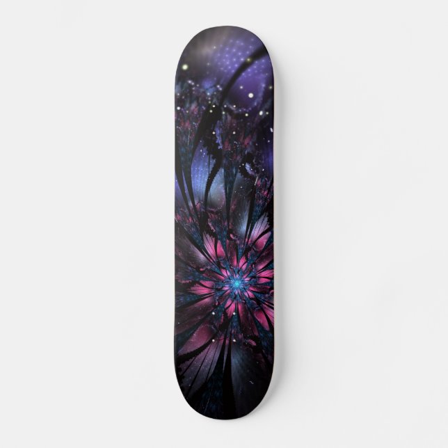 Skateboard Resumen del diseño de flor fractal. (Anverso)