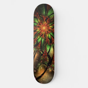 Skateboard Resumen del diseño de flor fractal.