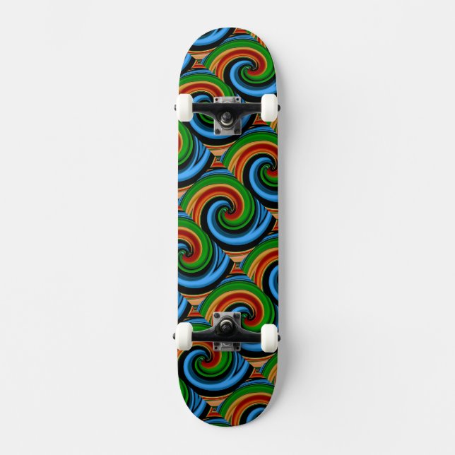 Skateboard Resumen del tablero de esquí Rainbow Swirls (Anverso)