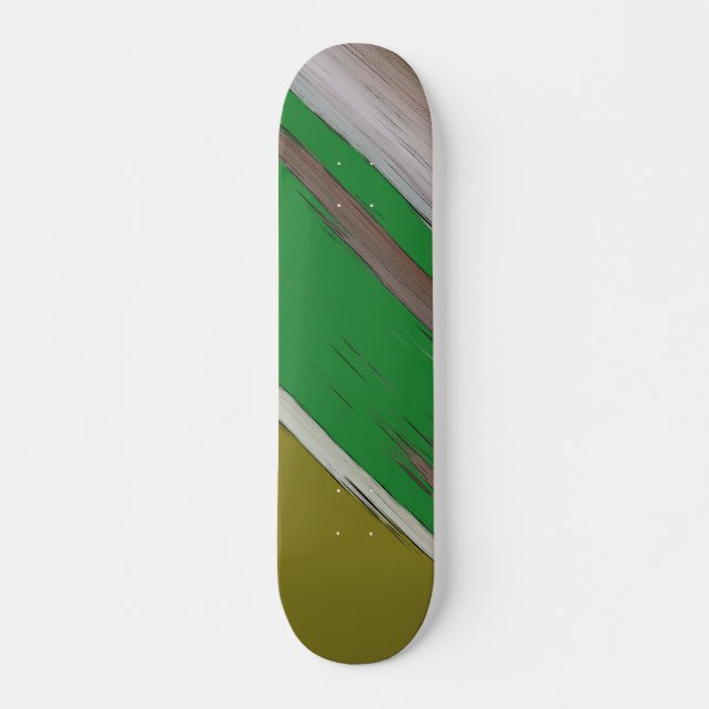 Skateboard Resumen Diagonal Verde Y Marrón (Anverso )