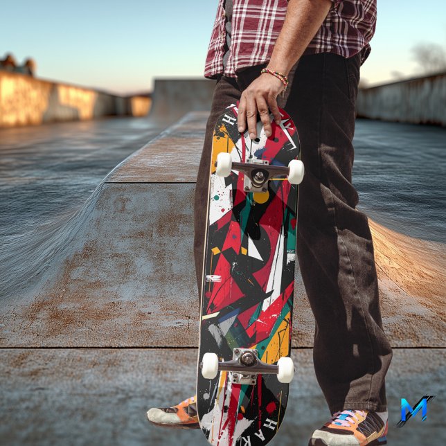 Skateboard Resumen dinámico: expresionista geométrico audaz (Subido por el creador)