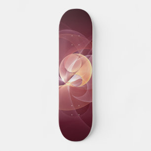 Skateboard Resumen Elegante Vino Moderno Arte Fractal Rojo