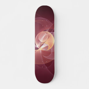Skateboard Resumen Elegante Vino Moderno Arte Fractal Rojo