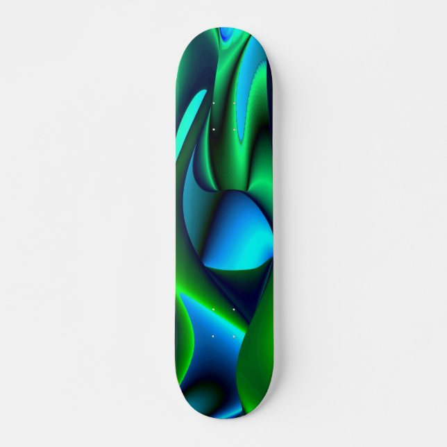 Skateboard Resumen en azul verde negro (Anverso )