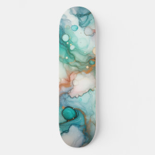Skateboard Resumen en rosa, azul turquesa, azul y dorado