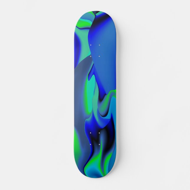 Skateboard Resumen en verde y azul (Anverso)