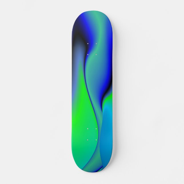 Skateboard Resumen en verde y azul (Anverso)