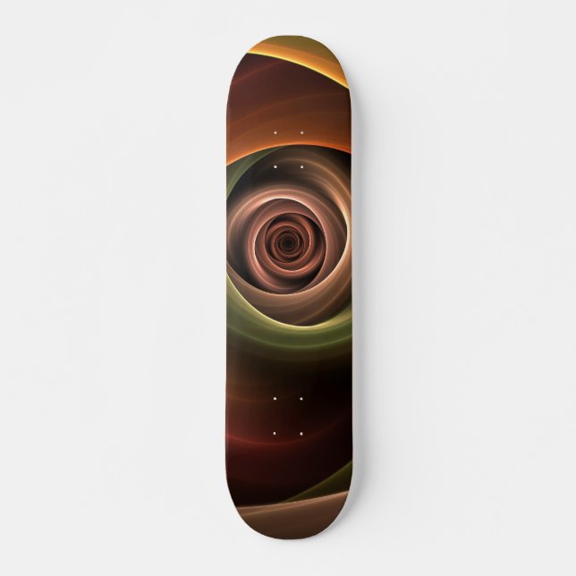 Skateboard Resumen espiral 3D Colores cálidos Arte fractal mo (Anverso )