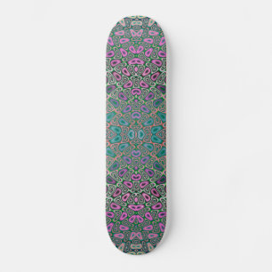 Skateboard Resumen fractal de mariposa de holograma multicolo