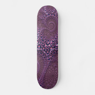 Skateboard Resumen fractal de pulpo rosado