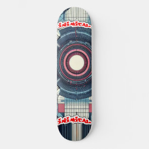 Skateboard Resumen futurista inusual japonés