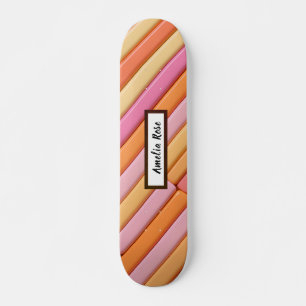 Skateboard Resumen geométrico Pastel personalizado