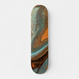Skateboard Resumen moderno Rústico Pintado de Mármol Líquido 