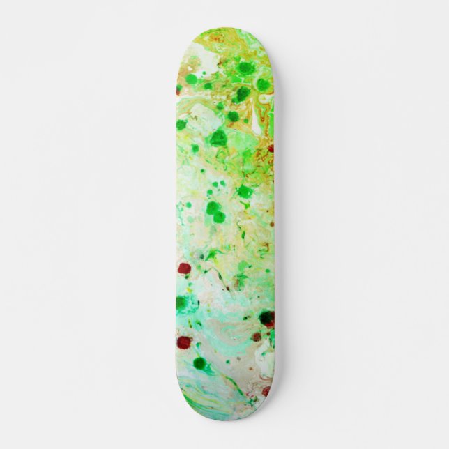 Skateboard Resumen moderno verde amarillo de moda de plantill (Anverso )