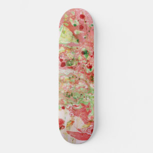 Skateboard Resumen moderno verde rosa morado amarillo rosado