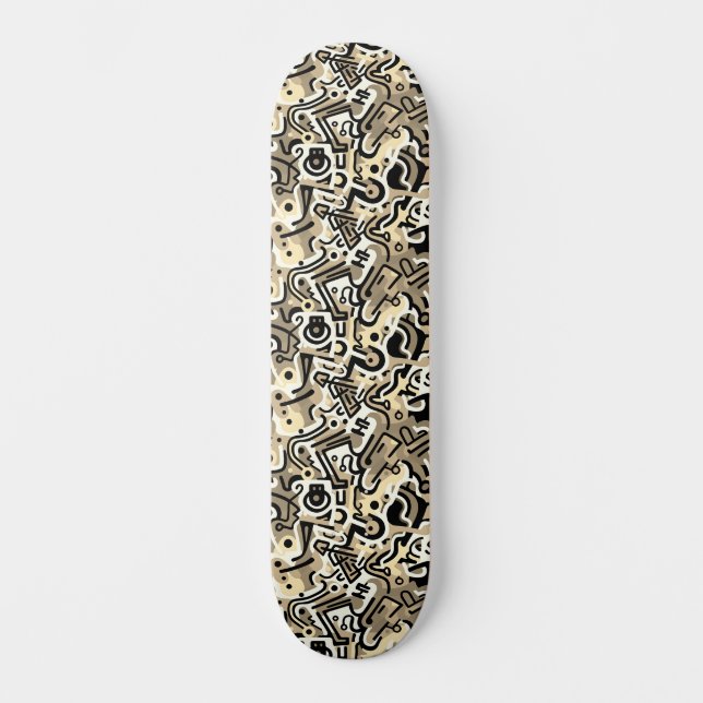 Skateboard Resumen monocromático arte urbano (Anverso)