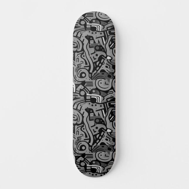 Skateboard Resumen monocromático arte urbano (Anverso)
