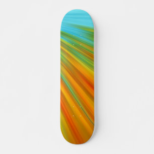 Skateboard Resumen naranja amarillo rojo rayas verdes en azul