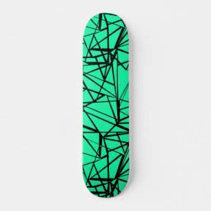 Skateboard Resumen negro y turquesa