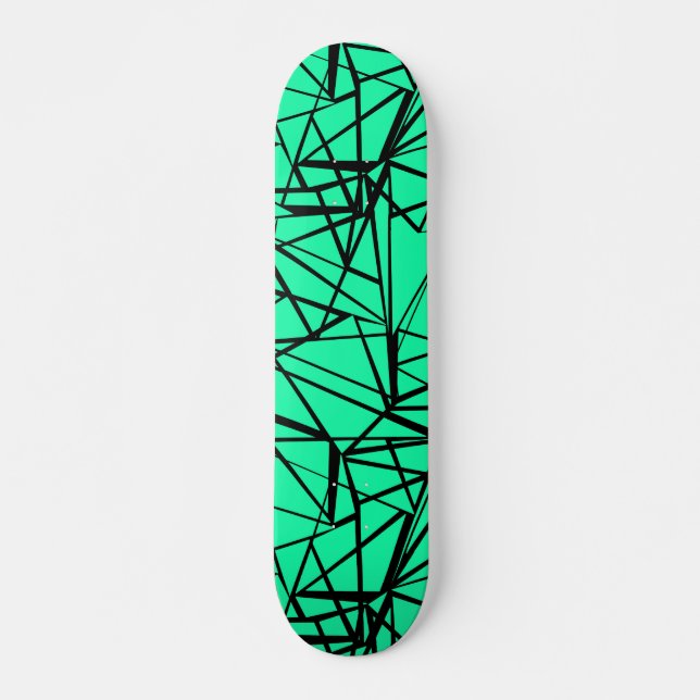 Skateboard Resumen negro y turquesa (Anverso )