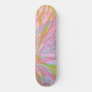 Skateboard Resumen Patrón de violeta rosa de la mariposa dora