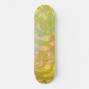 Skateboard Resumen Patrón Pastel azul amarillo de la mariposa