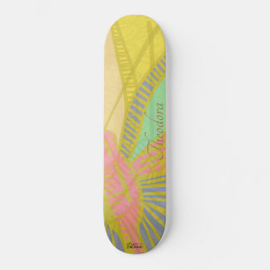 Skateboard Resumen Patrón rosa de la mariposa dorada Jad