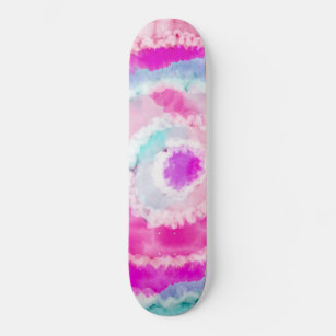 Skateboard Resumen Pintura de tinte blanco rosado de la chica