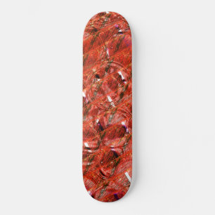 Skateboard Resumen rojo claro con puntos y estilo torcido