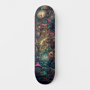 Skateboard Resumen Trippy Se Pierde En Placa De Esquina A Tie