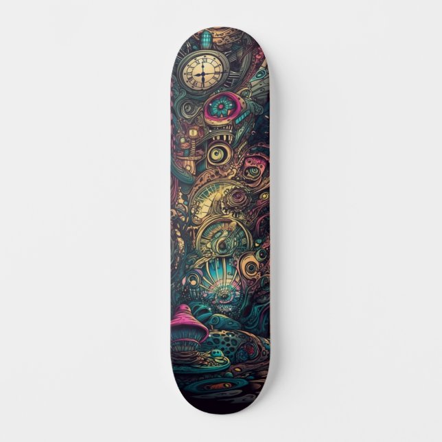 Skateboard Resumen Trippy Se Pierde En Placa De Esquina A Tie (Anverso)