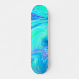 Skateboard Resumen tropical azul turquesa