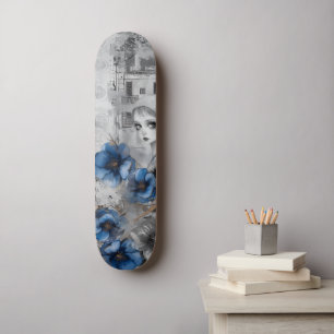 Skateboard Resumen Único Cubierta Artística Grunge Floral