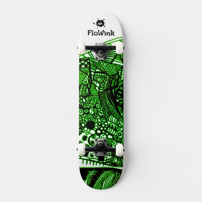 Skateboard Resumen verde negro (Anverso)