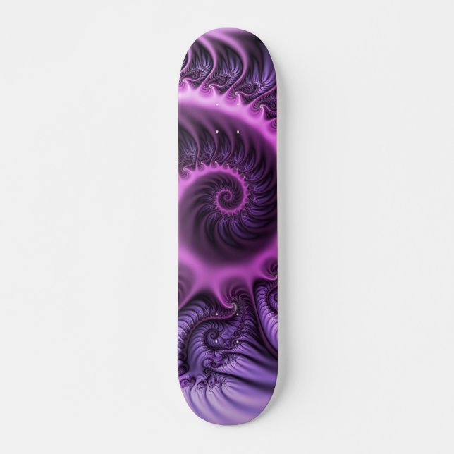 Skateboard Resumen Vivid Guay Pink Purple Fractal Art Spiral (Anverso )