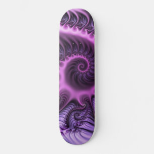 Skateboard Resumen Vivid Guay Pink Purple Fractal Art Spiral