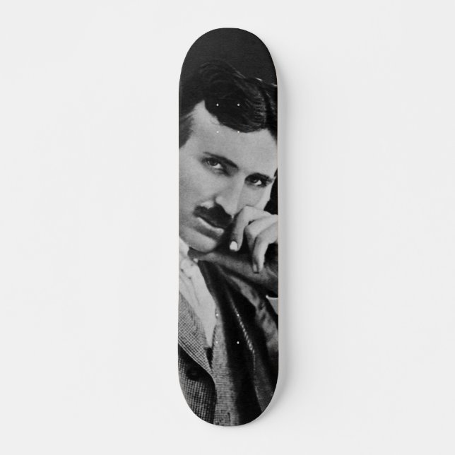 Skateboard Retrato de Nikola Tesla (Anverso )