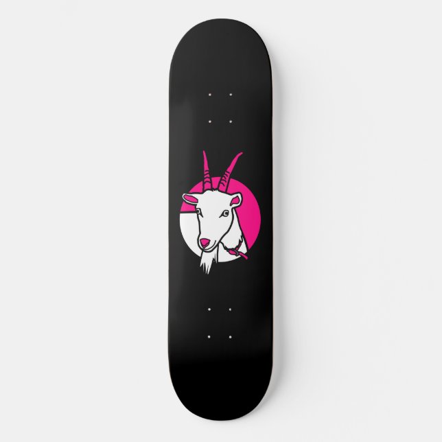 Skateboard Retrato digital de gasa de cómico rosa fondo negro (Anverso)