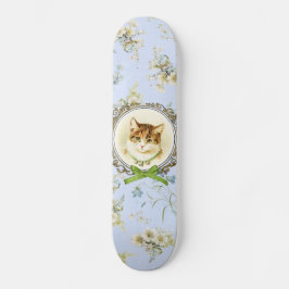 Skateboard Retrato dulce del gato del vintage