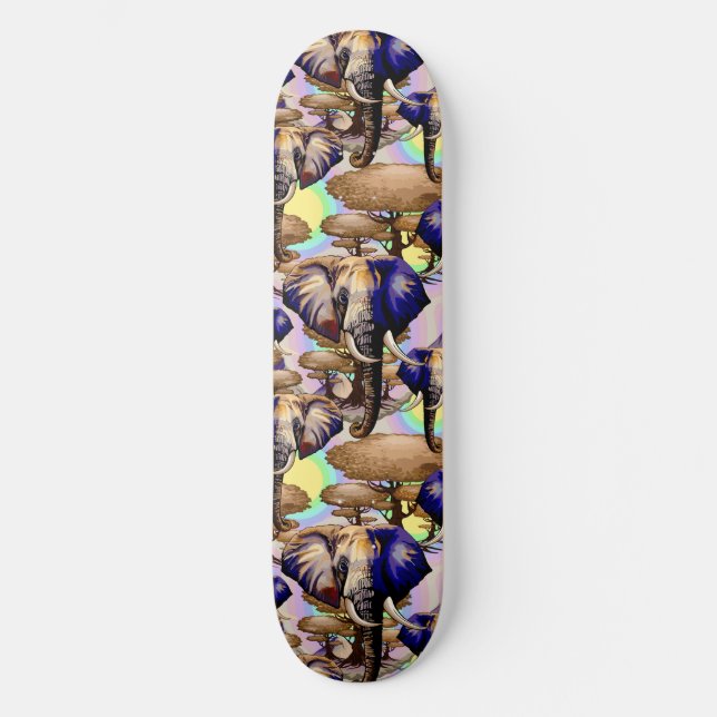 Skateboard Retrato surrealista de elefante africano (Anverso)