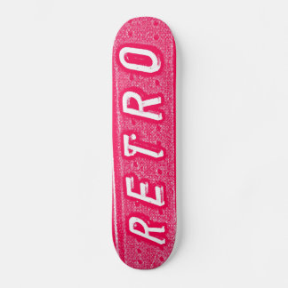 Skateboard Retro - Blanco y rojo neón