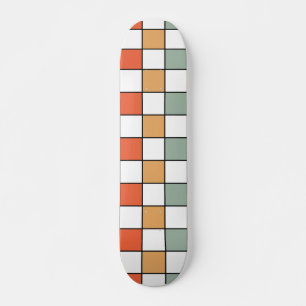 Skateboard Retro Checkerboard Pattern