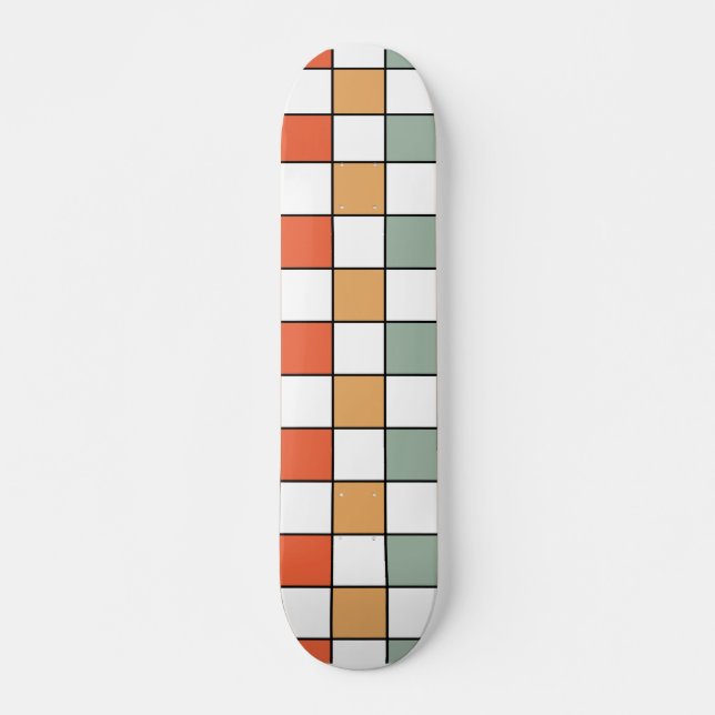 Skateboard Retro Checkerboard Pattern (Anverso )